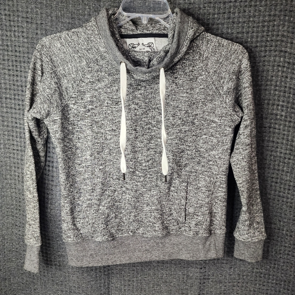 JO&CO Gray Hooded Sweatshirt Large Neck Size Medium